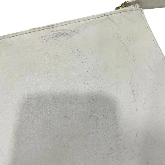 Mansur Gavriel White Leather Clutch Purse - Picture 5 of 7